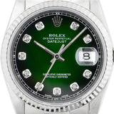 Datejust 36mm Green Degrade Diamond Dial - 16014