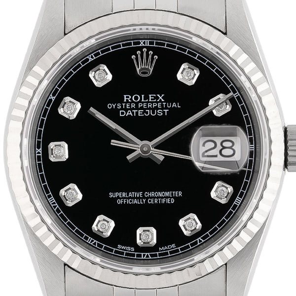 Datejust 36mm Black Diamond Dial 1989 - 16234