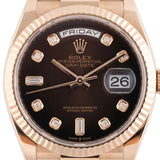 Day-Date 36mm Brown Ombré Diamond Dial 2020 - 128235