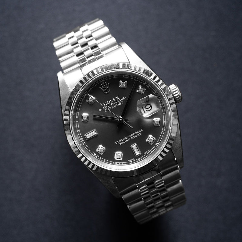 Datejust 36mm Grey Baguette Diamond Dial 1991 - 16234