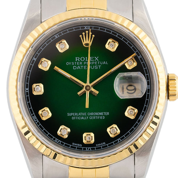 Datejust 36mm Green Diamond Degrade Dial 1993 - 16233