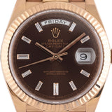 Day-Date 40mm Chocolate Baguette Diamond Dial 2016 - 228235