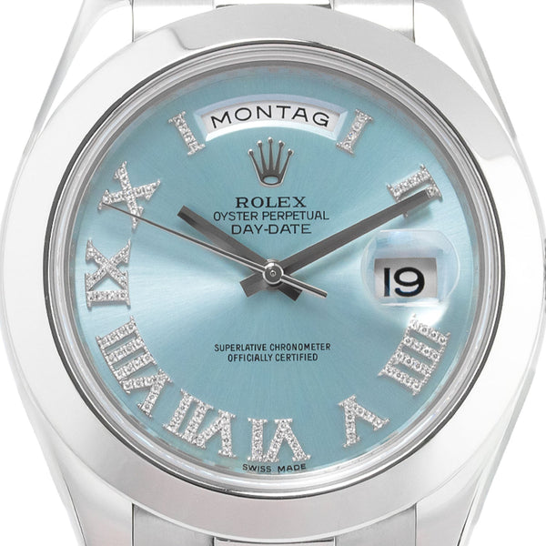 Day-Date Platin 41mm Ice Blue Diamond Dial LC100 2014 - 218206