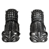 Foo Dog Steel Hearts Stainless Steel Pair