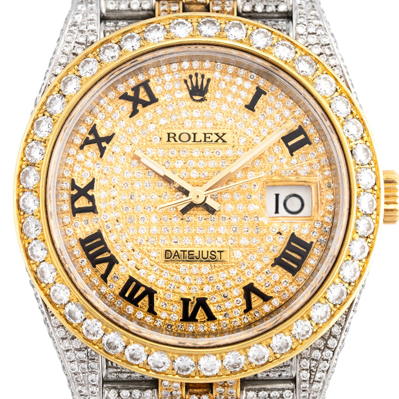 Datejust 41mm Iced Out Diamond Setting Roman Dial Jubilee - 126333