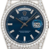 Day-Date 36mm Blue Dial Factory Diamond Setting White Gold - 118389