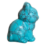 1.5" Howlite Turquoise Cat Gemstone Carving