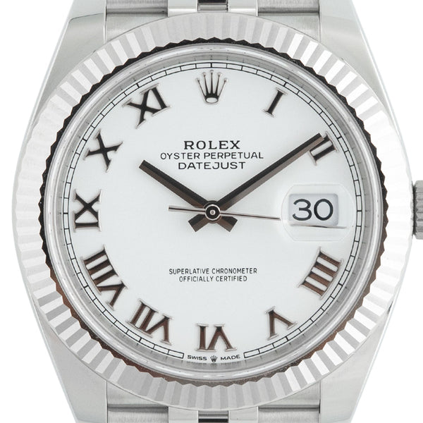 Datejust 41mm White Roman Dial LC100 2025 Jubilee - 126334