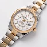 Rolex Sky-Dweller, White Dial, Stahl/Gold, 42mm, Ref. 336933, 08-2023, B+P