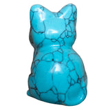 1.5" Howlite Turquoise Cat Gemstone Carving