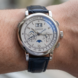 A. Lange & Söhne Datograph Perpetual, 950er Platin, ALS-Service 10/2024, Ref. 410.025E, B+P