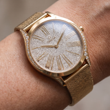 Omega De Ville Trésor, Moonshine™‑Gold, Snow-Setting 768 Diamanten, Ref. 428.55.36.60.99.002, 2022, B+P
