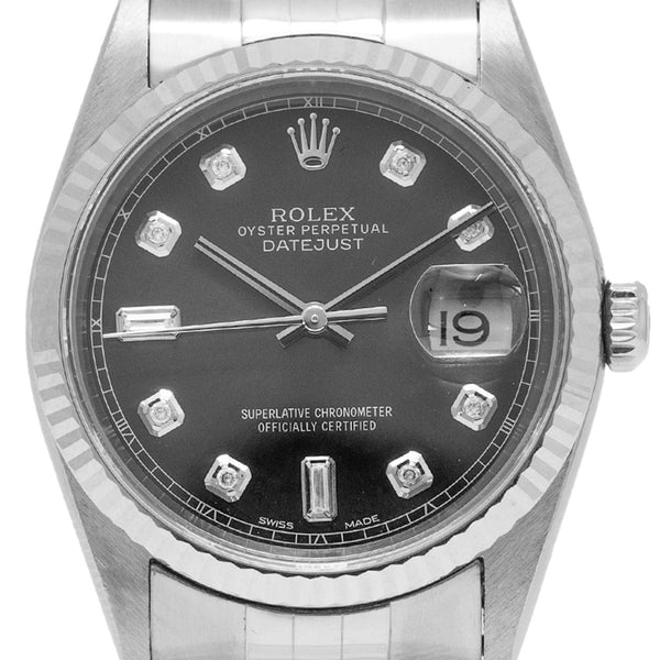 Datejust 36mm Gray Baguette Diamond Dial 1995 - 16234