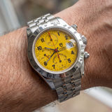 Tudor Prince Date Chronograph, Yellow, Stahl- & Lederband, Rolex-Rückdeckel/- Krone, Ref. 79280, 03-1998, B+P