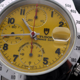 Tudor Prince Date Chronograph, Yellow, Stahl- & Lederband, Rolex-Rückdeckel/- Krone, Ref. 79280, 03-1998, B+P