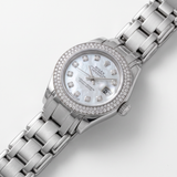 Rolex Datejust Pearlmaster, MOP Diamond, Perlmutt Diamant, Diamanten-Lünette, Weissgold, Ref. 80339, 11-2004, B+P