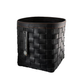 Black braided leather basket