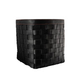 Black braided leather basket