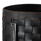 Black braided leather basket