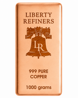 1000g Copper Bar - Liberty Refiners