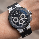Bulgari Diagono Chronograph, Edelstahl, Kautschuk, Ref. DG42SCCH, 2020, B+P
