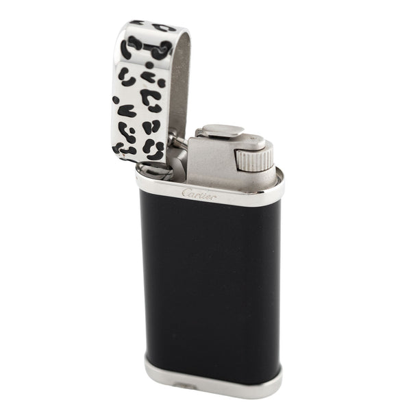 Lighter Ligne Line Palladium Black Lacquer Panther - Les Must de Cartier