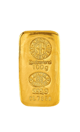 100 g gold bar Heraeus (cast)