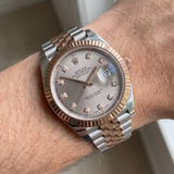 Rolex Datejust 41 (M126331-0008) – Everose Rolesor, Sundust Diamant‑Zifferblatt, Jubilee