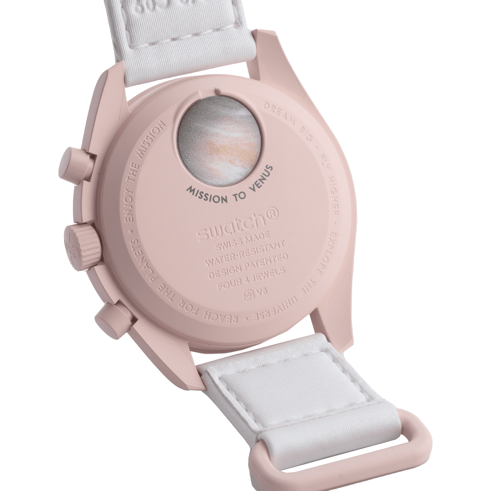 Swatch × Omega Mission to Venus The OMEGA Mission to Venus Moonswatch stands out among its peers