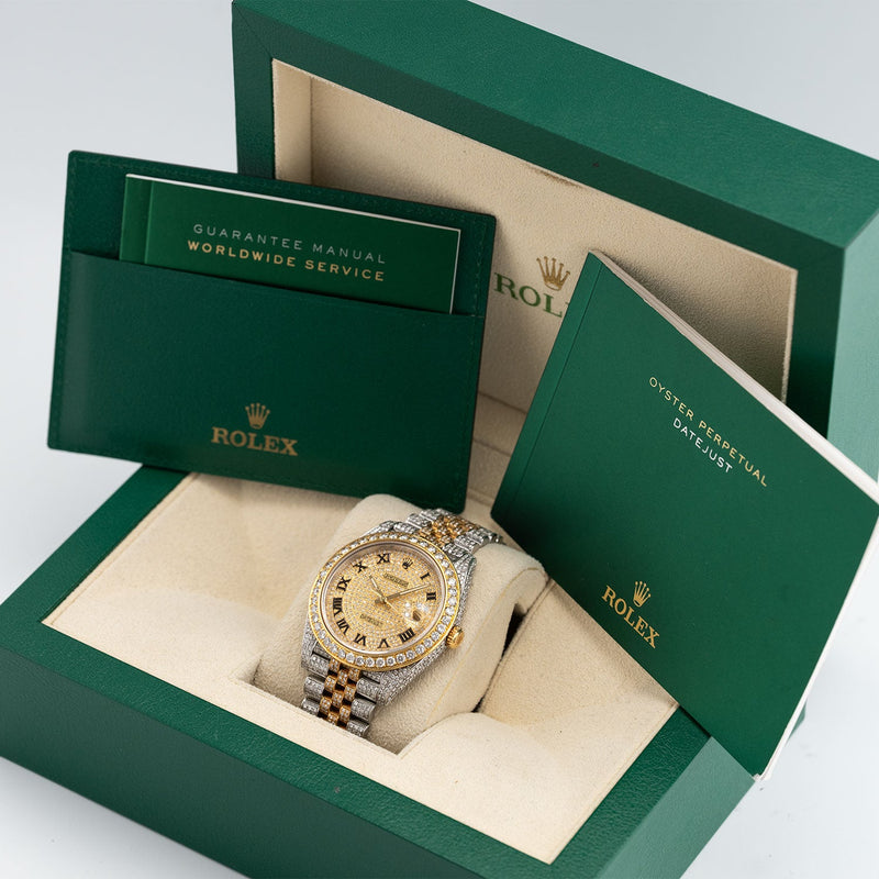 Datejust 41mm Iced Out Diamond Setting Roman Dial Jubilee - 126333