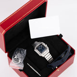 Santos de Cartier Blue Dial Diamond Bezel - W4SA0006