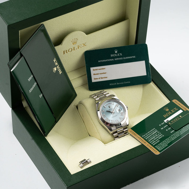 Day-Date Platin 41mm Ice Blue Diamond Dial LC100 2014 - 218206