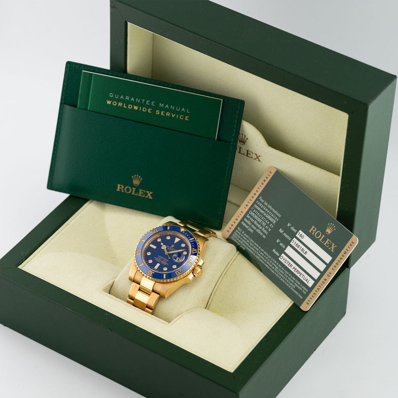 Submariner Date Yellow Gold Blue Factory Diamond Dial 2019 - 116618LB