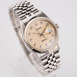 Datejust 36mm Fluted Silver Logo Diamon Dial 1995 - 16234