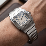 Cartier Santos Galbée SM W20017D6 – Edelstahl, Quarz, silbernes Zifferblatt (24 × 27 mm)