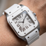 Cartier Santos 100 W20129U2 (Medium, Stahl/Kautschuk, Automatik)