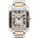 Cartier Tank Anglaise W5310046 (Quarz, Stahl, 30,2 × 22,7 mm, Gold/Stahl-Armband)