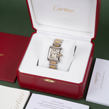 Cartier Tank Anglaise W5310046 (Quarz, Stahl, 30,2 × 22,7 mm, Gold/Stahl-Armband)