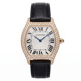 Cartier Tortue WA503951 – 18 kt Roségold, Handaufzug, Diamant‑Lünette (LM 43 × 38 mm)