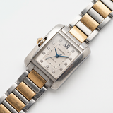 Cartier Tank Anglaise WT100034, Large, Automatik, Stahl/Roségold, Diamant-Zifferblatt