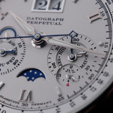 A. Lange & Söhne Datograph Perpetual, 950er Platin, ALS-Service 10/2024, Ref. 410.025E, B+P