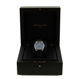 Audemars Piguet Royal Oak, 50th Anniversary, Ice Blue Dial, Diamond Bezel, Ref. 15551ST.ZZ.1356ST.01, 2022, B+P