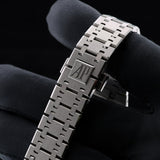Audemars Piguet Royal Oak, 50th Anniversary, Ice Blue Dial, Diamond Bezel, Ref. 15551ST.ZZ.1356ST.01, 2022, B+P