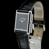 Cartier Tank Must Black, 33.7x25.5mm, Erstkaufrechnung, Ref. WSTA0072, 09-2022, B+P