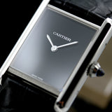 Cartier Tank Must Black, 33.7x25.5mm, Erstkaufrechnung, Ref. WSTA0072, 09-2022, B+P
