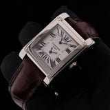 Cartier Tank Vis Dual Time, Weißgold, Lederarmband, Ref. W1534351, mit Box