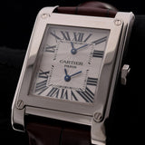 Cartier Tank Vis Dual Time, Weißgold, Lederarmband, Ref. W1534351, mit Box