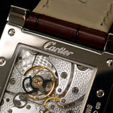 Cartier Tank Vis Dual Time, Weißgold, Lederarmband, Ref. W1534351, mit Box