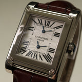 Cartier Tank Vis Dual Time, Weißgold, Lederarmband, Ref. W1534351, mit Box