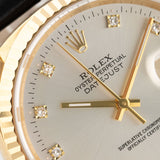 Datejust 36mm 18K YG Head Silver Small Diamond Dial 1989 - 16238